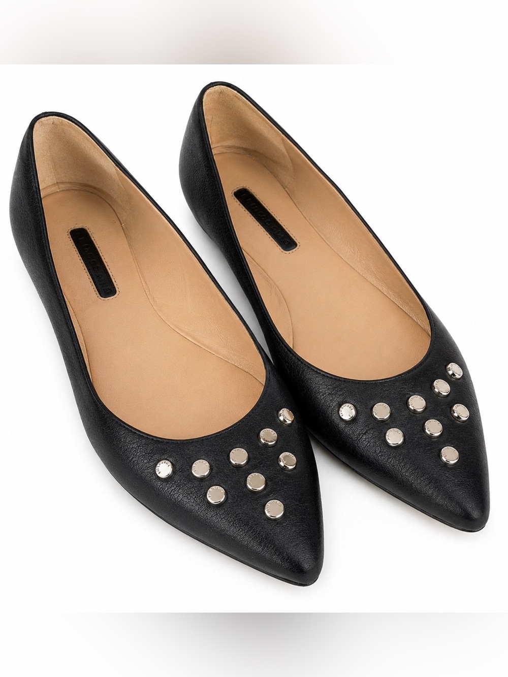 Longchamp Leather Studded Ballet Flats EU 37 US 6.5 7